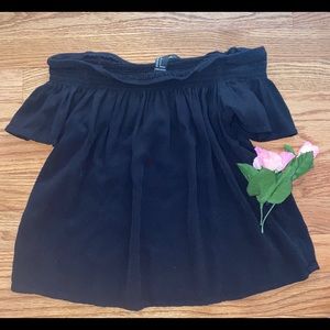 Black off the shoulder crop top